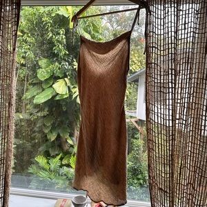 Bohème 100% linen spaghetti strap dress. Small